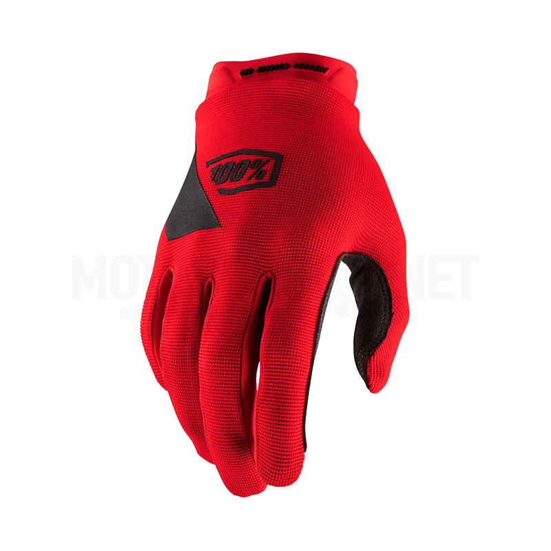 Children's Motocross Gloves 100% Ridecamp - red